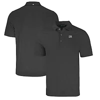 Men's Cutter & Buck Heather Black Jackson State Tigers Big Tall Forge Eco Stretch Recycled Polo