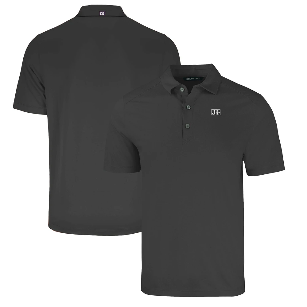 Men's Cutter & Buck Heather Black Jackson State Tigers Big Tall Forge Eco Stretch Recycled Polo