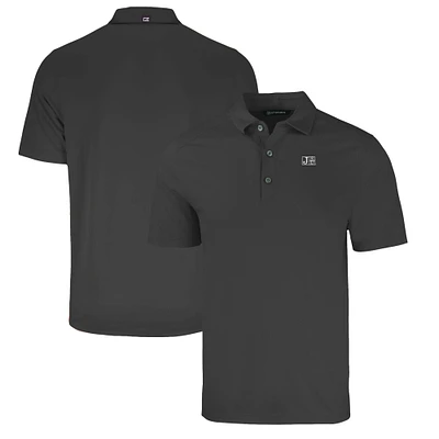 Men's Cutter & Buck Heather Black Jackson State Tigers Big Tall Forge Eco Stretch Recycled Polo