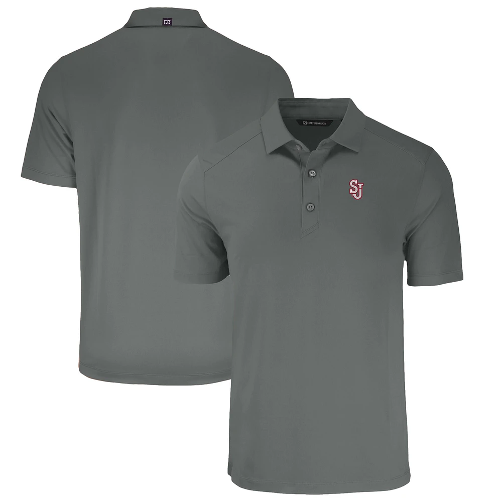 Men's Cutter & Buck Gray St. John's Red Storm Big Tall Forge Eco Stretch Recycled Polo