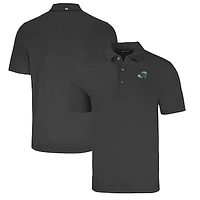 Men's Cutter & Buck Heather Black Tulane Green Wave Big Tall Forge Eco Stretch Recycled Polo