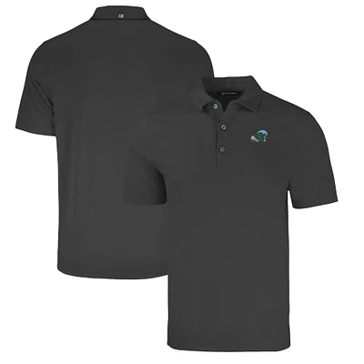 Men's Cutter & Buck Heather Black Tulane Green Wave Big Tall Forge Eco Stretch Recycled Polo