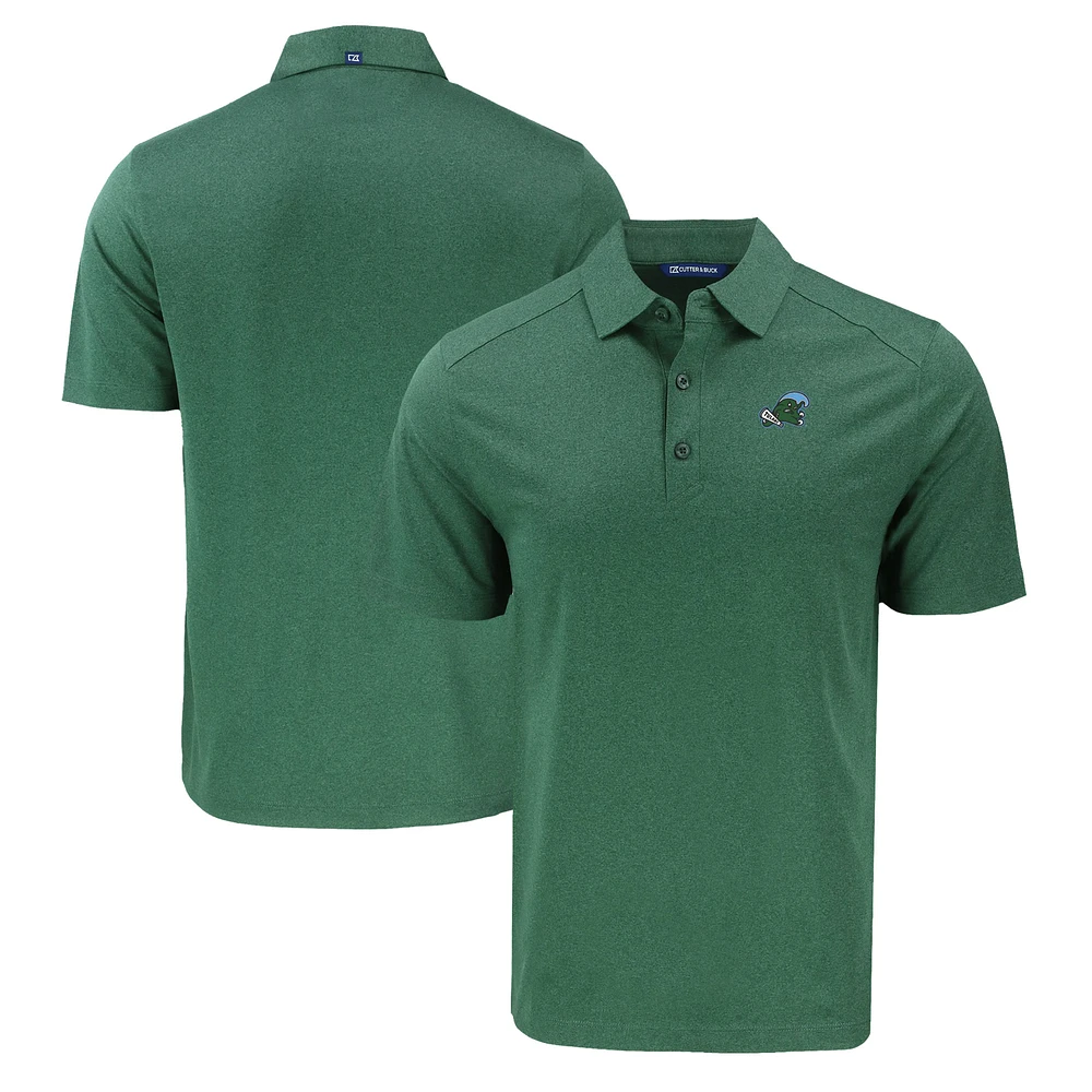 Men's Cutter & Buck Heather Green Tulane Wave Big Tall Forge Eco Stretch Recycled Polo