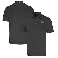 Men's Cutter & Buck Heather Black Tulsa Golden Hurricane Big Tall Forge Eco Stretch Recycled Polo