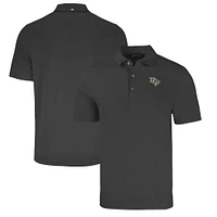 Men's Cutter & Buck Heather Black UCF Knights Big Tall Forge Eco Stretch Recycled Polo