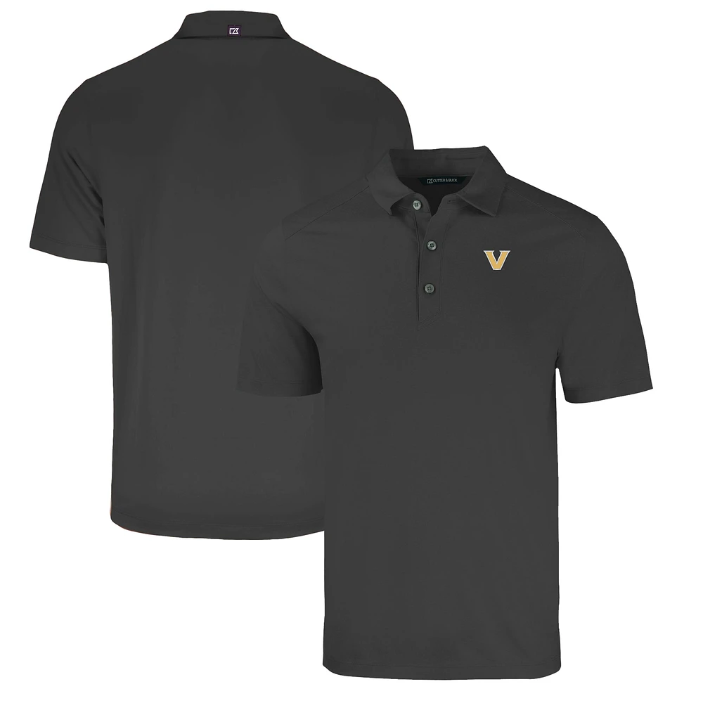 Men's Cutter & Buck Heather Black Vanderbilt Commodores Big Tall Forge Eco Stretch Recycled Polo