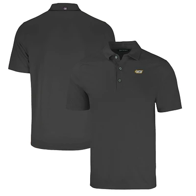 Men's Cutter & Buck Heather Black VCU Rams Big Tall Forge Eco Stretch Recycled Polo