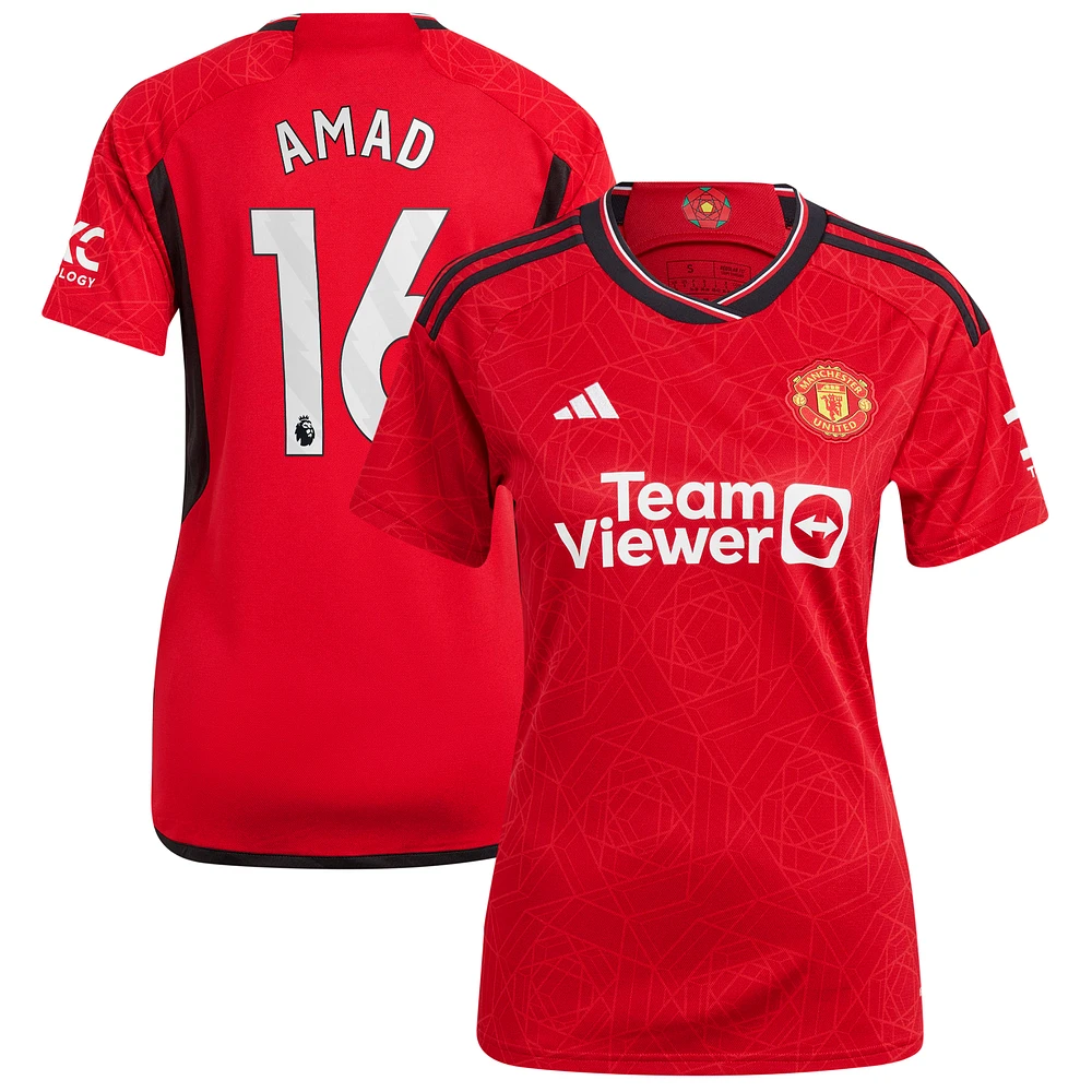 Women's adidas Amad Diallo Red Manchester United Replica Player Jersey