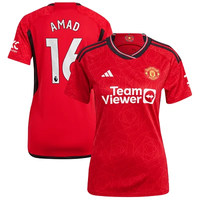Women's adidas Amad Diallo Red Manchester United Replica Player Jersey