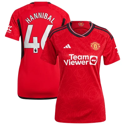 Women's adidas Hannibal Mejbri Red Manchester United Replica Player Jersey