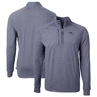 Men's Cutter & Buck  Heather Navy New England Patriots Big Tall Adapt Eco Knit Quarter-Zip Pullover Top