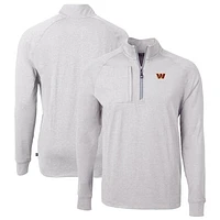 Men's Cutter & Buck Heather Washington Commanders Big Tall Adapt Eco Knit Quarter-Zip Pullover Top