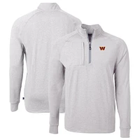 Men's Cutter & Buck Heather Washington Commanders Big Tall Adapt Eco Knit Quarter-Zip Pullover Top