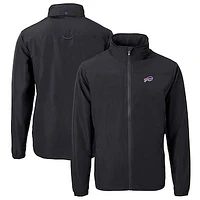 Men's Cutter & Buck  Black Buffalo Bills Big Tall Charter Eco Knit Recycled Full-Zip Jacket