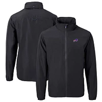 Men's Cutter & Buck  Black Buffalo Bills Big Tall Charter Eco Knit Recycled Full-Zip Jacket