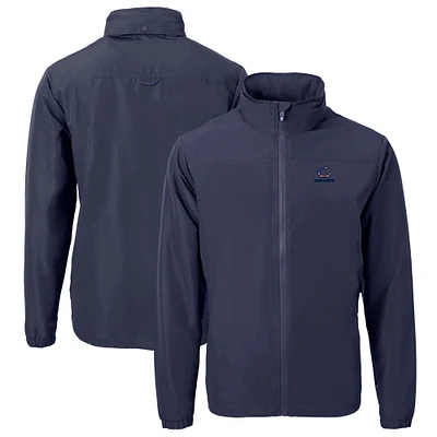 Men's Cutter & Buck Navy Chicago Bears Big Tall Charter Eco Knit Recycled Full-Zip Jacket
