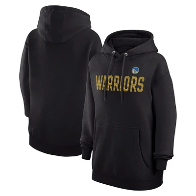 Women's G-III 4Her by Carl Banks  Black Golden State Warriors Dot Print Pullover Hoodie