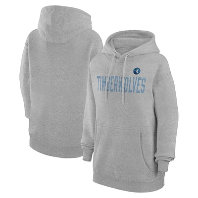 Women's G-III 4Her by Carl Banks  Heather Gray Minnesota Timberwolves Dot Print Pullover Hoodie
