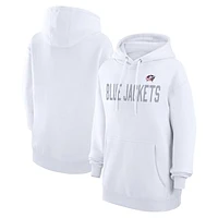 Women's G-III 4Her by Carl Banks  White Columbus Blue Jackets Dot Print Pullover Hoodie