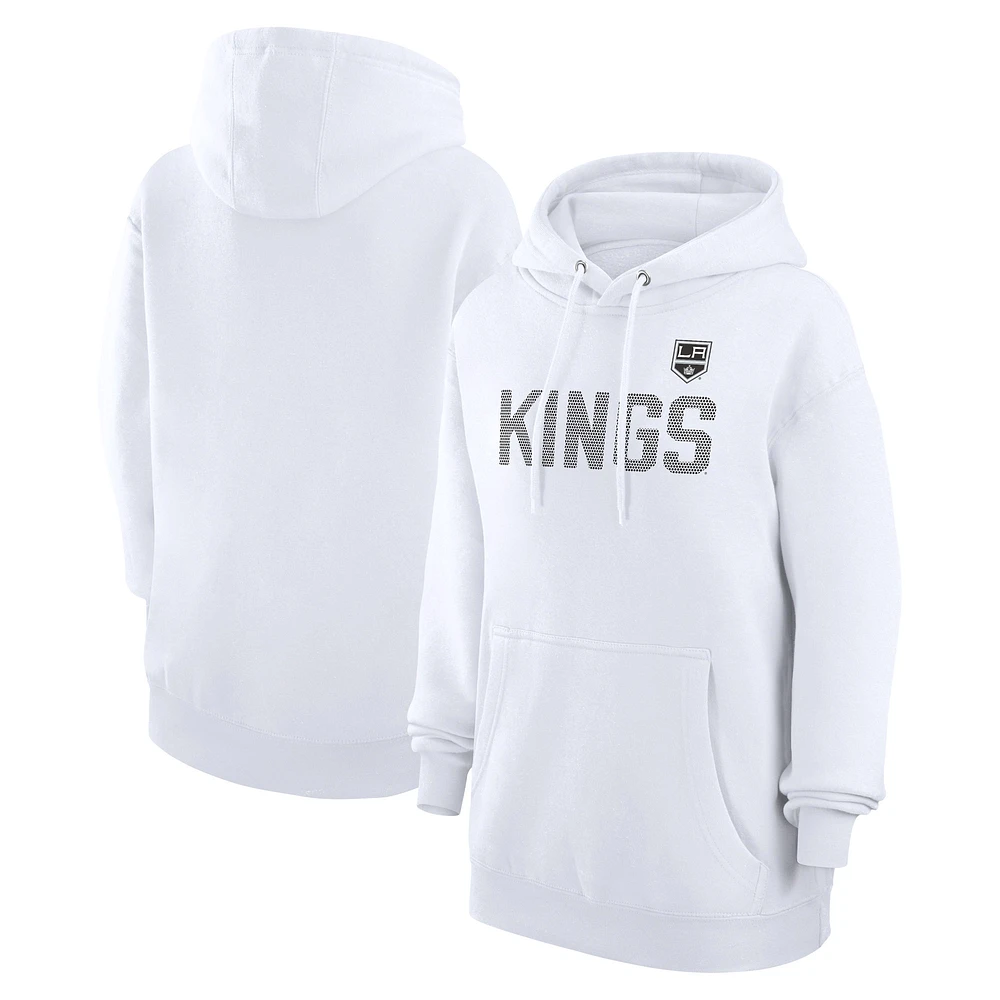 Women's G-III 4Her by Carl Banks White Los Angeles Kings Dot Print Pullover Hoodie