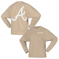 Women's Fanatics Tan Atlanta Braves Branded Fleece Pullover Sweatshirt