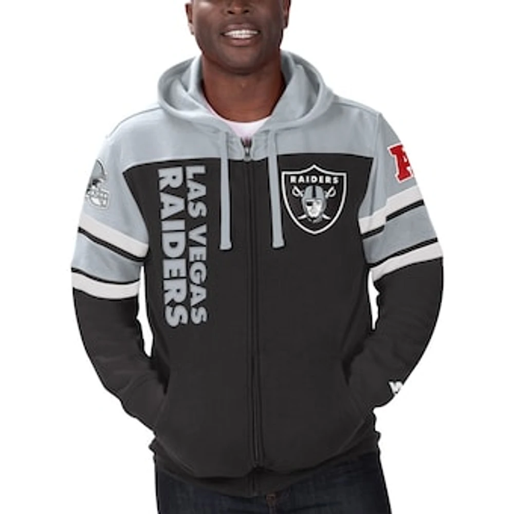 Men's Starter Black Las Vegas Raiders Extreme Full-Zip Hoodie