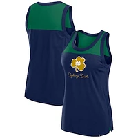 Women's Fanatics Navy Notre Dame Fighting Irish Crosley Colorblock Tank Top