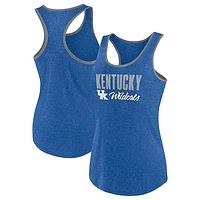 Women's Fanatics Heather Royal Kentucky Wildcats Fuel Racerback Tank Top