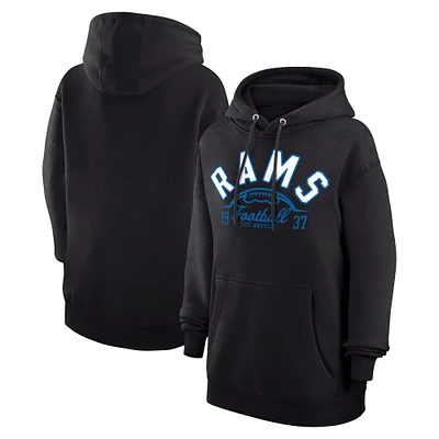 Unisex Starter  Black Los Angeles Rams Half Ball Team Fleece Pullover Hoodie