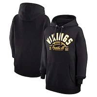 Unisex Starter  Black Minnesota Vikings Half Ball Team Fleece Pullover Hoodie