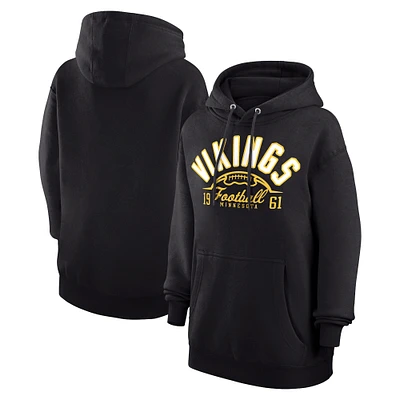Unisex Starter  Black Minnesota Vikings Half Ball Team Fleece Pullover Hoodie