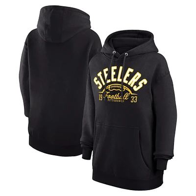 Unisex Starter  Black Pittsburgh Steelers Half Ball Team Fleece Pullover Hoodie