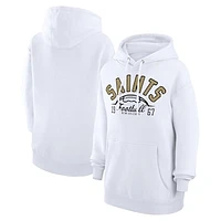 Unisex Starter  White New Orleans Saints Half Ball Team Fleece Pullover Hoodie