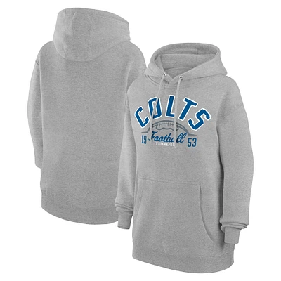 Unisex Starter  Heather Gray Indianapolis Colts Half Ball Team Fleece Pullover Hoodie