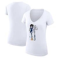 Women's G-III 4Her by Carl Banks White Dallas Cowboys Football Girls Graphic V-Neck Fitted T-Shirt
