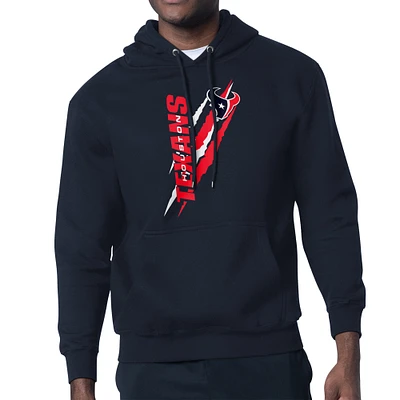 Unisex Starter Navy Houston Texans Color Scratch Fleece Pullover Hoodie