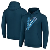 Unisex Starter Navy Tennessee Titans Color Scratch Fleece Pullover Hoodie