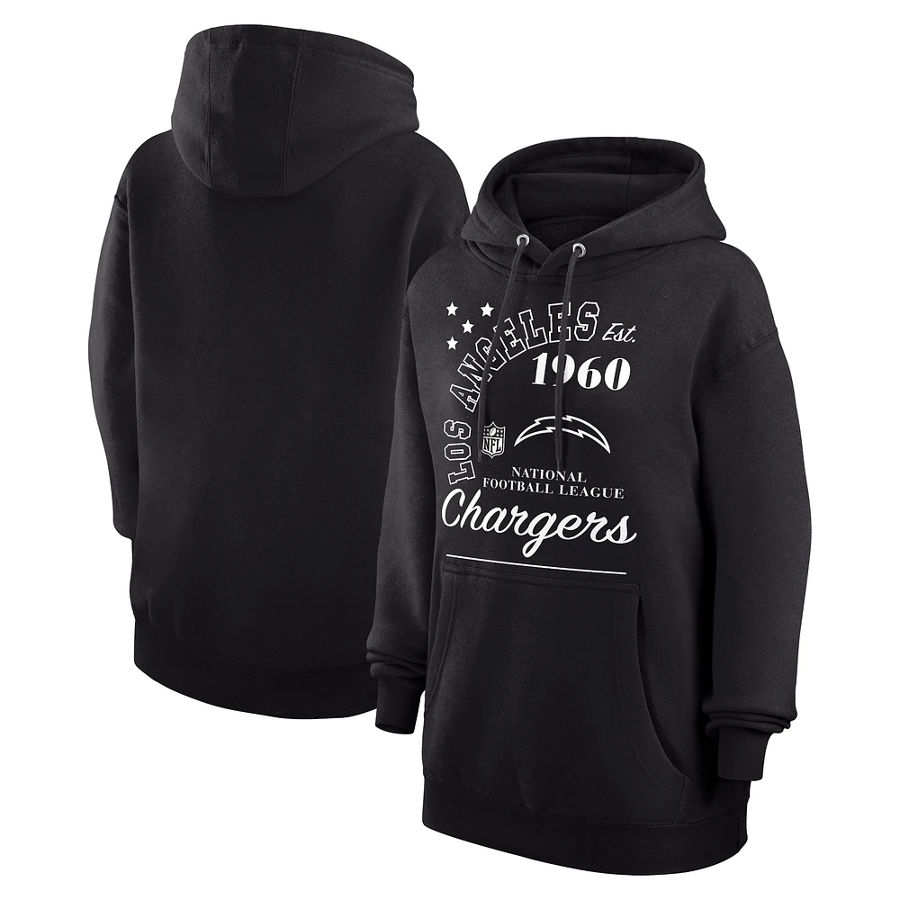 Unisex Starter Black Los Angeles Chargers Arch Team Fleece Pullover Hoodie