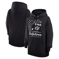 Unisex Starter  Black Miami Dolphins Arch Team Fleece Pullover Hoodie