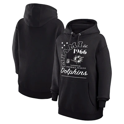 Unisex Starter  Black Miami Dolphins Arch Team Fleece Pullover Hoodie