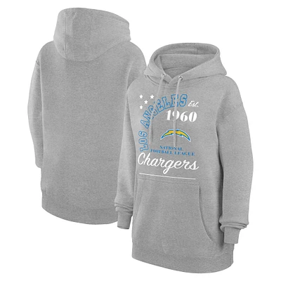 Unisex Starter  Heather Gray Los Angeles Chargers Arch Team Fleece Pullover Hoodie