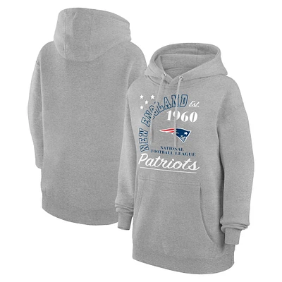 Unisex Starter  Heather Gray New England Patriots Arch Team Fleece Pullover Hoodie