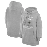 Unisex Starter  Heather Gray New Orleans Saints Arch Team Fleece Pullover Hoodie