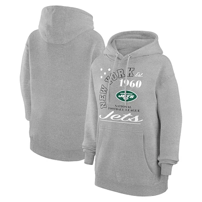 Unisex Starter  Heather Gray New York Jets Arch Team Fleece Pullover Hoodie