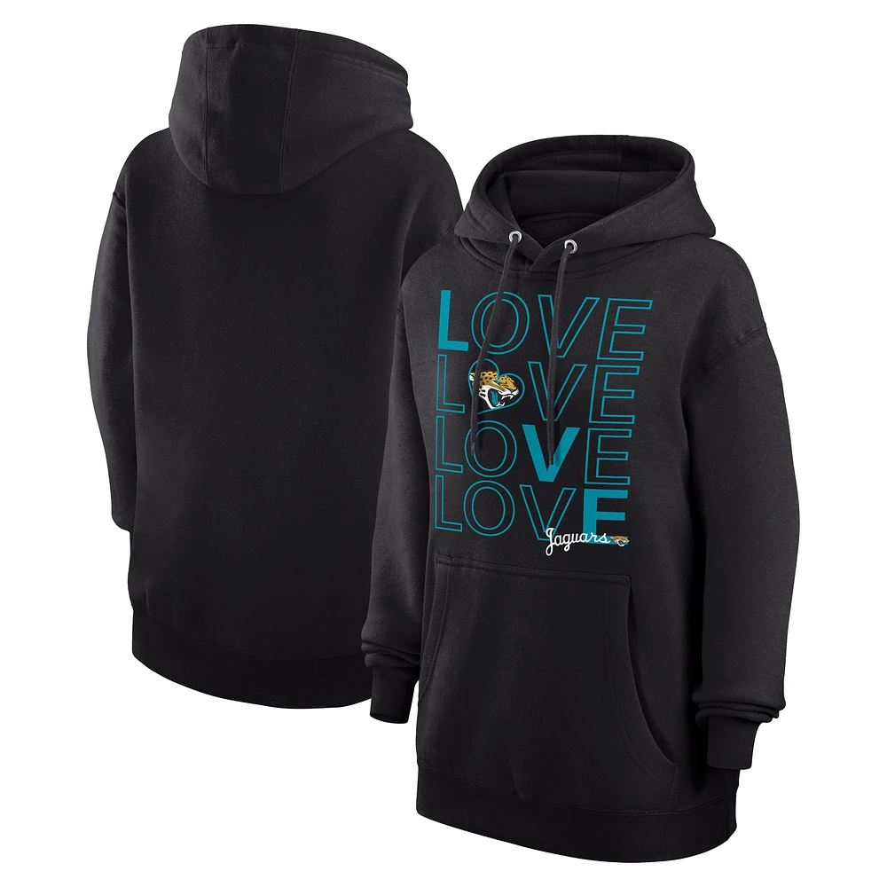 Women's G-III 4Her by Carl Banks Black Jacksonville Jaguars Love Graphic Pullover Hoodie