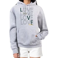 Women's G-III 4Her by Carl Banks  Heather Gray Green Bay Packers Love Graphic Pullover Hoodie