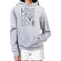 Women's G-III 4Her by Carl Banks  Heather Gray Green Bay Packers Love Graphic Pullover Hoodie