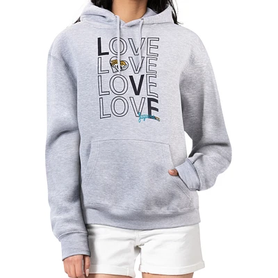 Women's G-III 4Her by Carl Banks  Heather Gray Jacksonville Jaguars Love Graphic Pullover Hoodie