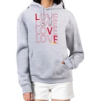 Women's G-III 4Her by Carl Banks  Heather Gray Kansas City Chiefs Love Graphic Pullover Hoodie