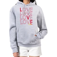 Women's G-III 4Her by Carl Banks  Heather Gray Kansas City Chiefs Love Graphic Pullover Hoodie